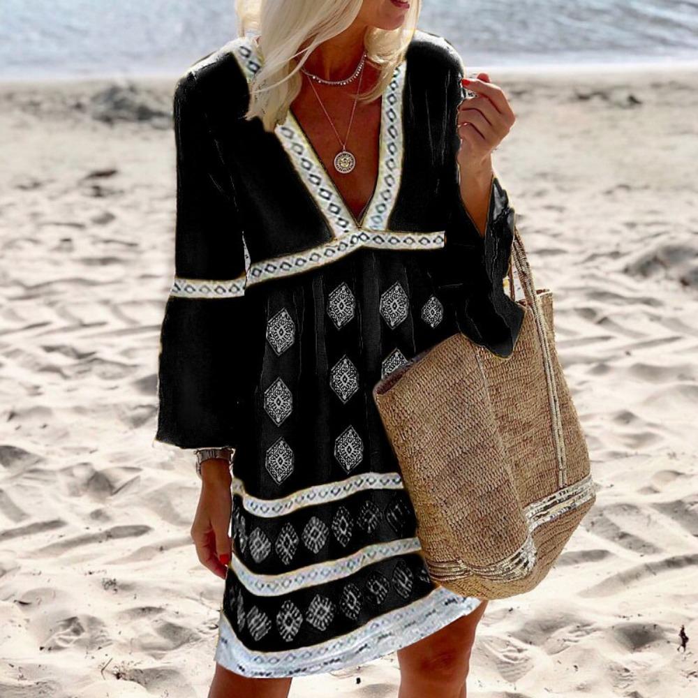 HNXC Женские Модные Летние Весенние Платья с Рукавом 3/4 и V-образным Вырезом M чёрный
HNXC Женские Модные Летние Весенние Платья с Рукавом 3/4 и V-образным Вырезом M чёрный