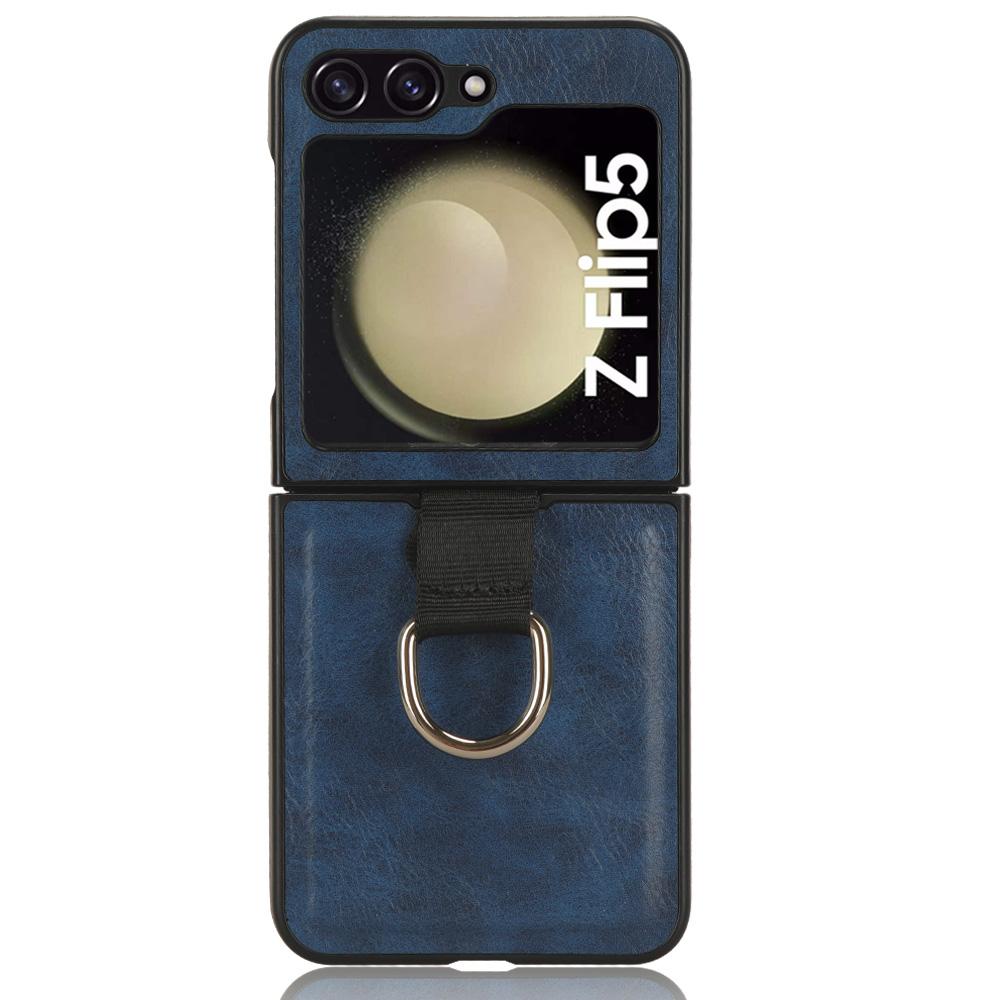 For Samsung Galaxy Z Flip5 5G Protective Phone Case PU Leather Coated PC Cover with Finger Ring Holder Blue
For Samsung Galaxy Z Flip5 5G Protective Phone Case PU Leather Coated PC Cover with Finger Ring Holder Blue