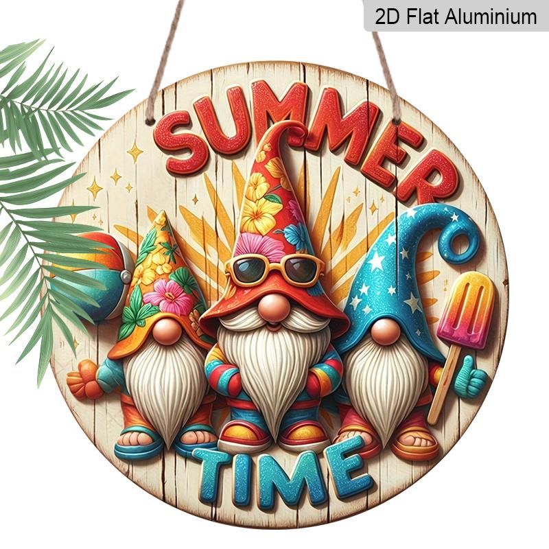 2D Flat, 1pc Round Aluminum Summer Time Gnome Metal Sign, Beach Gnomes Wall Plaque, Colorful Beach Ball & Popsicle Design, Waterproof & Rustproof 7.87×7.87inch
2D Flat, 1pc Round Aluminum Summer Time Gnome Metal Sign, Beach Gnomes Wall Plaque, Colorful Beach Ball & Popsicle Design, Waterproof & Rustproof 7.87×7.87inch