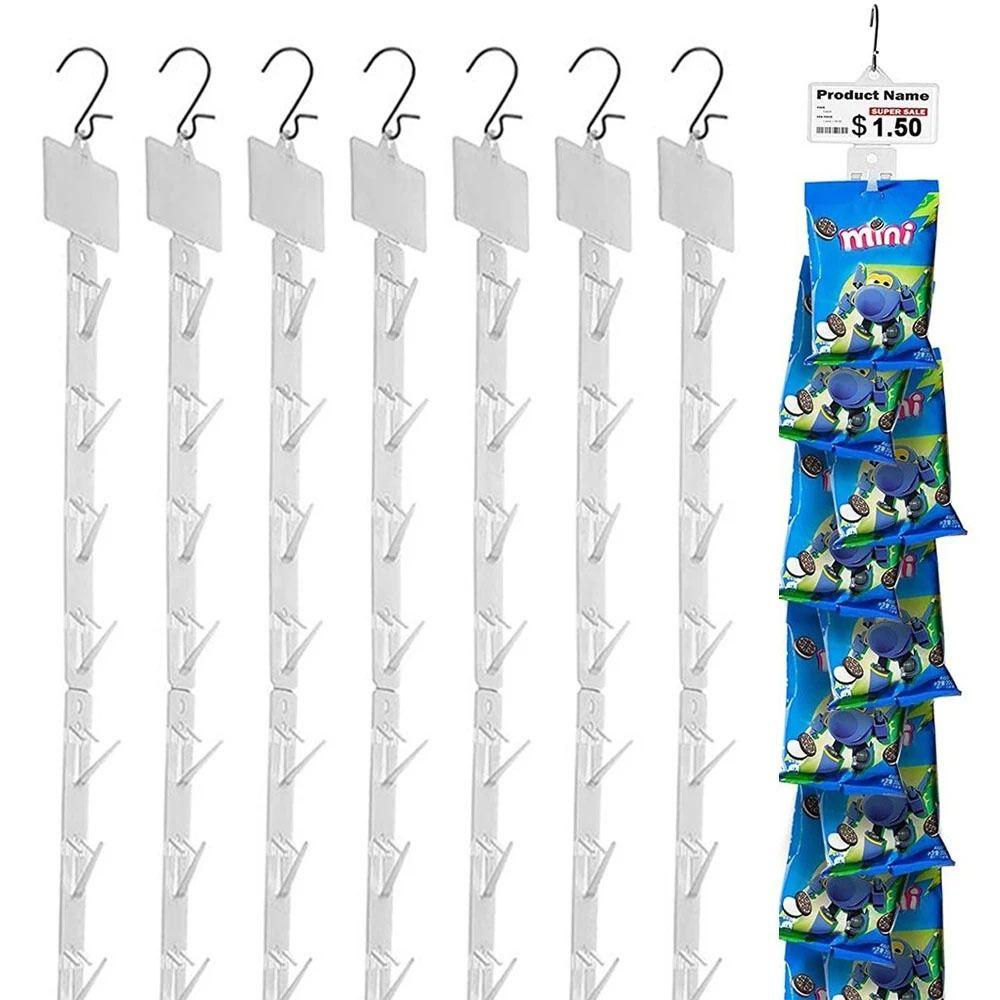 4Pcs with 12 Hooks Snack Hanging Strips Plastic Merchandising Clip Strip for Retail Store
4Pcs with 12 Hooks Snack Hanging Strips Plastic Merchandising Clip Strip for Retail Store