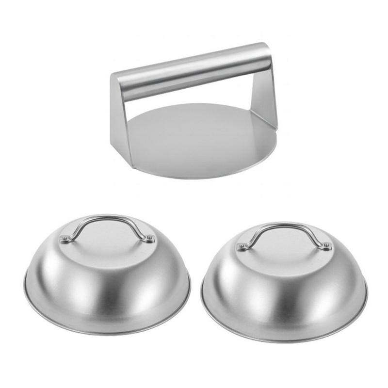 Pack of 3 Metal BBQ Accessories Hamburger Press Hamburger Smasher 304Stainless Steel Melting Cover for Grilling Use 1
Pack of 3 Metal BBQ Accessories Hamburger Press Hamburger Smasher 304Stainless Steel Melting Cover for Grilling Use 1