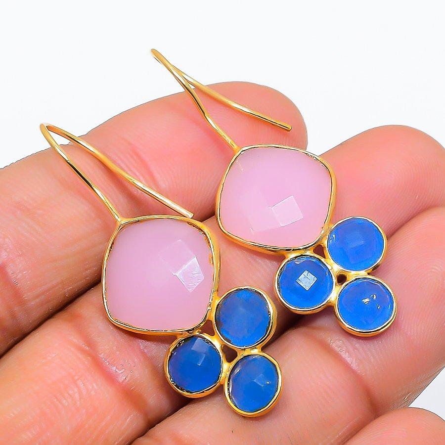 Pink Chalcedony, Chalcedony 925 Solid Sterling Silver Jewelry Earring 1.65 GK-5814
Pink Chalcedony, Chalcedony 925 Solid Sterling Silver Jewelry Earring 1.65 GK-5814