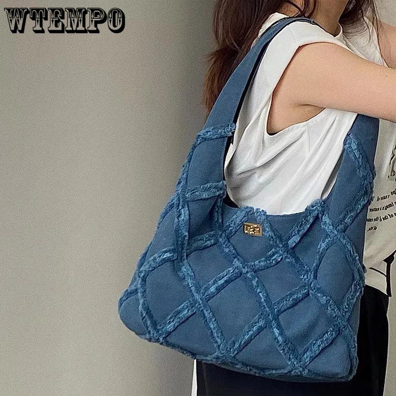 WTEMPO Retro Large Capacity Denim Handbags Casual Versatile Single Shoulder Bags Women s Travel Shopping Message Bag 1pc синій
WTEMPO Retro Large Capacity Denim Handbags Casual Versatile Single Shoulder Bags Women s Travel Shopping Message Bag 1pc синій