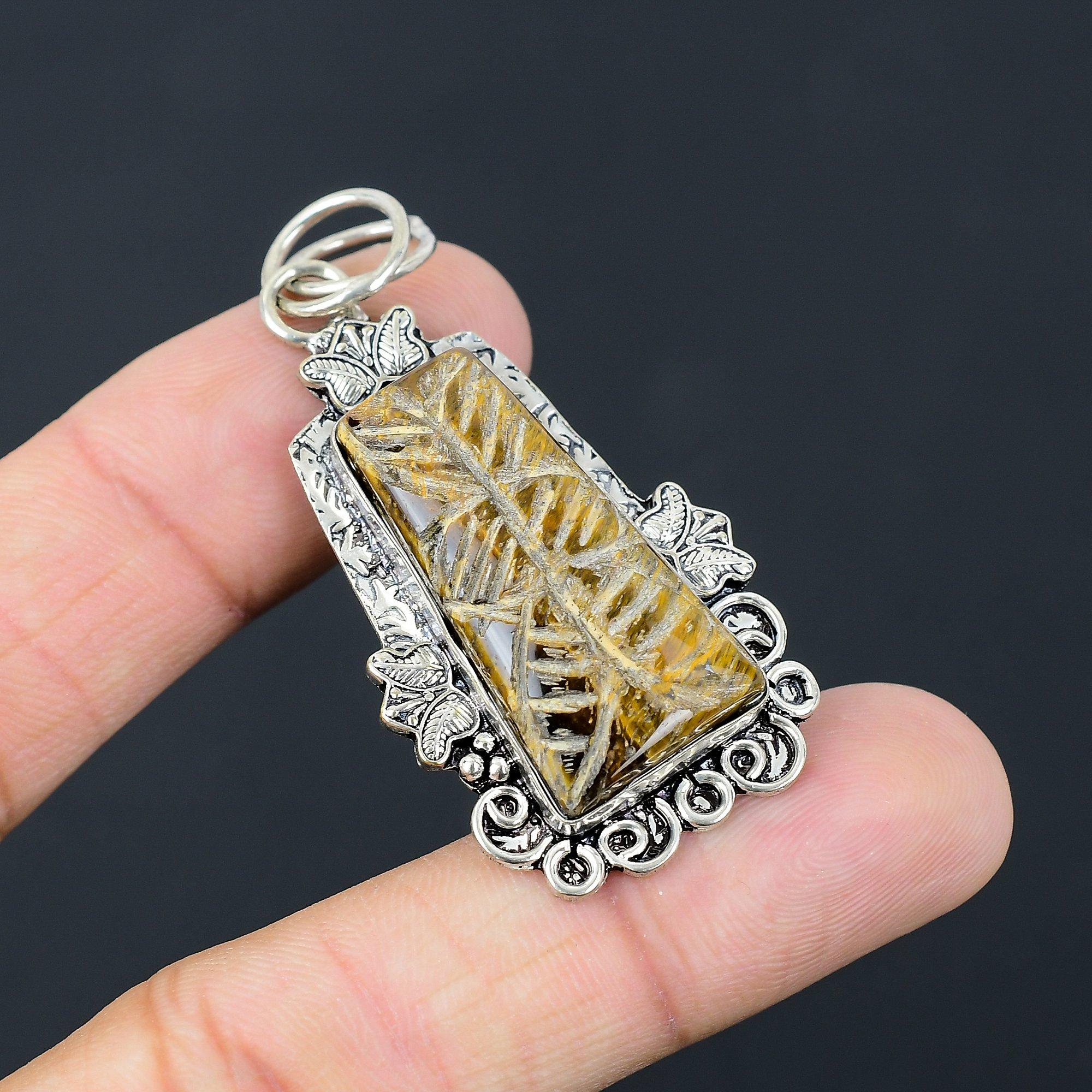 Friendship Day Sale Carved Tiger Eye Stone Daughter Pendant 925 Sterling Silver
Friendship Day Sale Carved Tiger Eye Stone Daughter Pendant 925 Sterling Silver