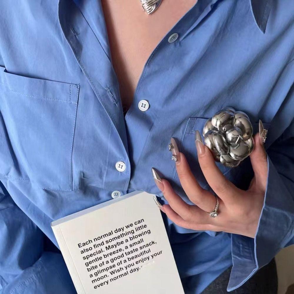 Korean Style PU Camellia Brooch Badge Luxury Sense Brooch Fashion Suit Collar Pin Decoration срібний
Korean Style PU Camellia Brooch Badge Luxury Sense Brooch Fashion Suit Collar Pin Decoration срібний