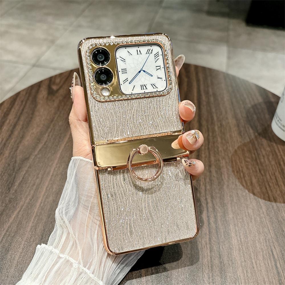 For Huawei nova Flip 5G Case with Ring Holder Ripple Texture Hard PC Electroplating Phone Cover Gold
For Huawei nova Flip 5G Case with Ring Holder Ripple Texture Hard PC Electroplating Phone Cover Gold