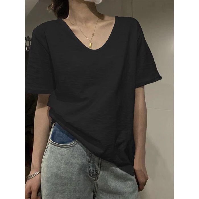 Ladies s White V-Neck Vintage Solid Loose Bamboo Rayon Short Sleeves T-shirt Thin Top Summer Basic Casual Blouse XS чорний
Ladies s White V-Neck Vintage Solid Loose Bamboo Rayon Short Sleeves T-shirt Thin Top Summer Basic Casual Blouse XS чорний