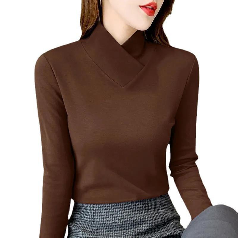 Long-sleeved Stretch Stand-up Collar T-shirt Women Bottoming Shirt Basic Pullover Fleece Padded Warm Fall/winter Fashion Top
Long-sleeved Stretch Stand-up Collar T-shirt Women Bottoming Shirt Basic Pullover Fleece Padded Warm Fall/winter Fashion Top