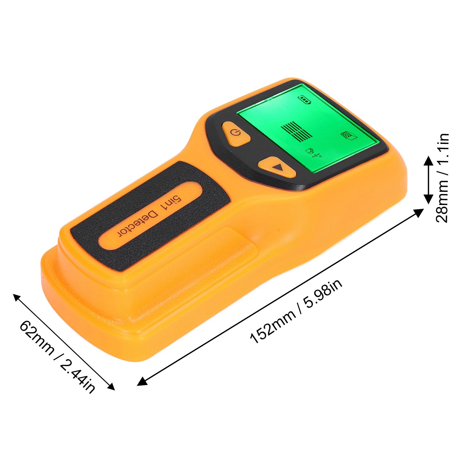 5 in 1 Detector HD LCD Display Stud Finder Wall Scanner Sensor for Wood AC Wire Center Edge Tool жовтий
5 in 1 Detector HD LCD Display Stud Finder Wall Scanner Sensor for Wood AC Wire Center Edge Tool жовтий
