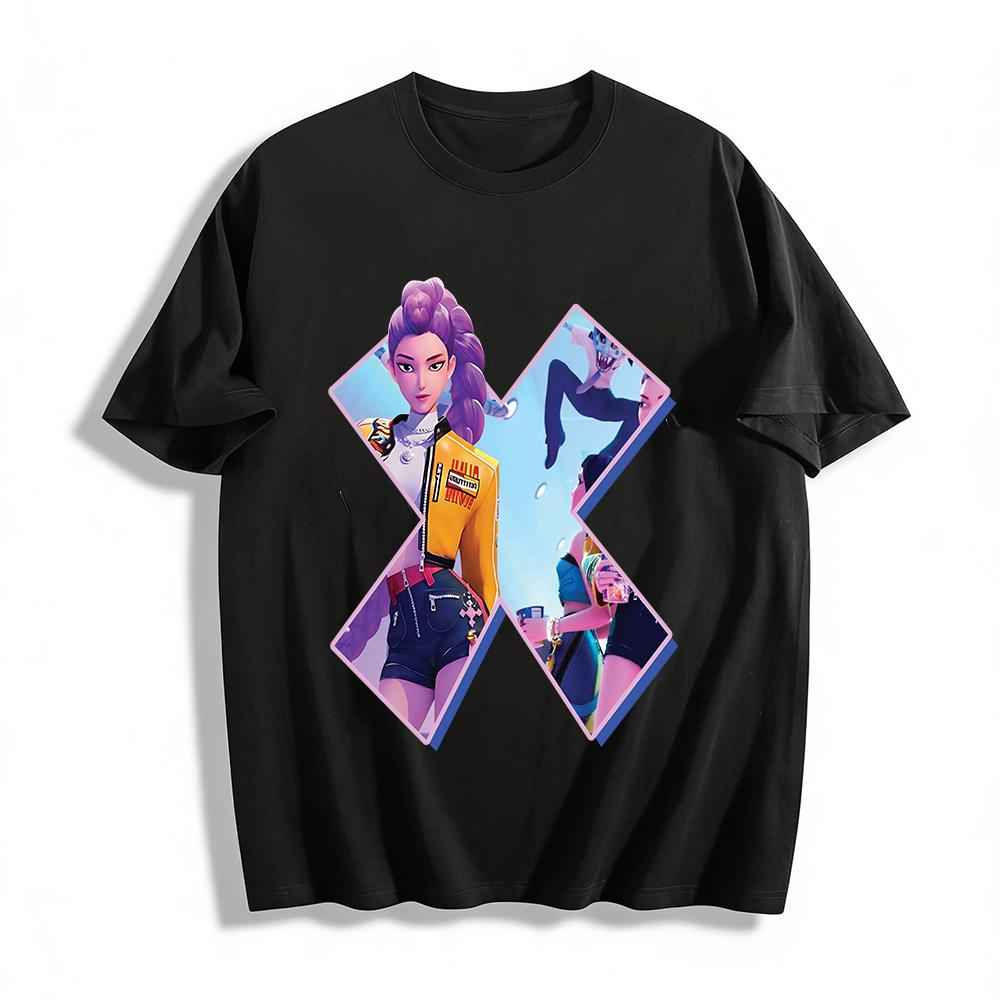 Cool Virtual Girl Group X Print Casual T-shirt Street Style Trendy Loose Breathable Versatile Top Pure cotton T-shirt XXS
Cool Virtual Girl Group X Print Casual T-shirt Street Style Trendy Loose Breathable Versatile Top Pure cotton T-shirt XXS