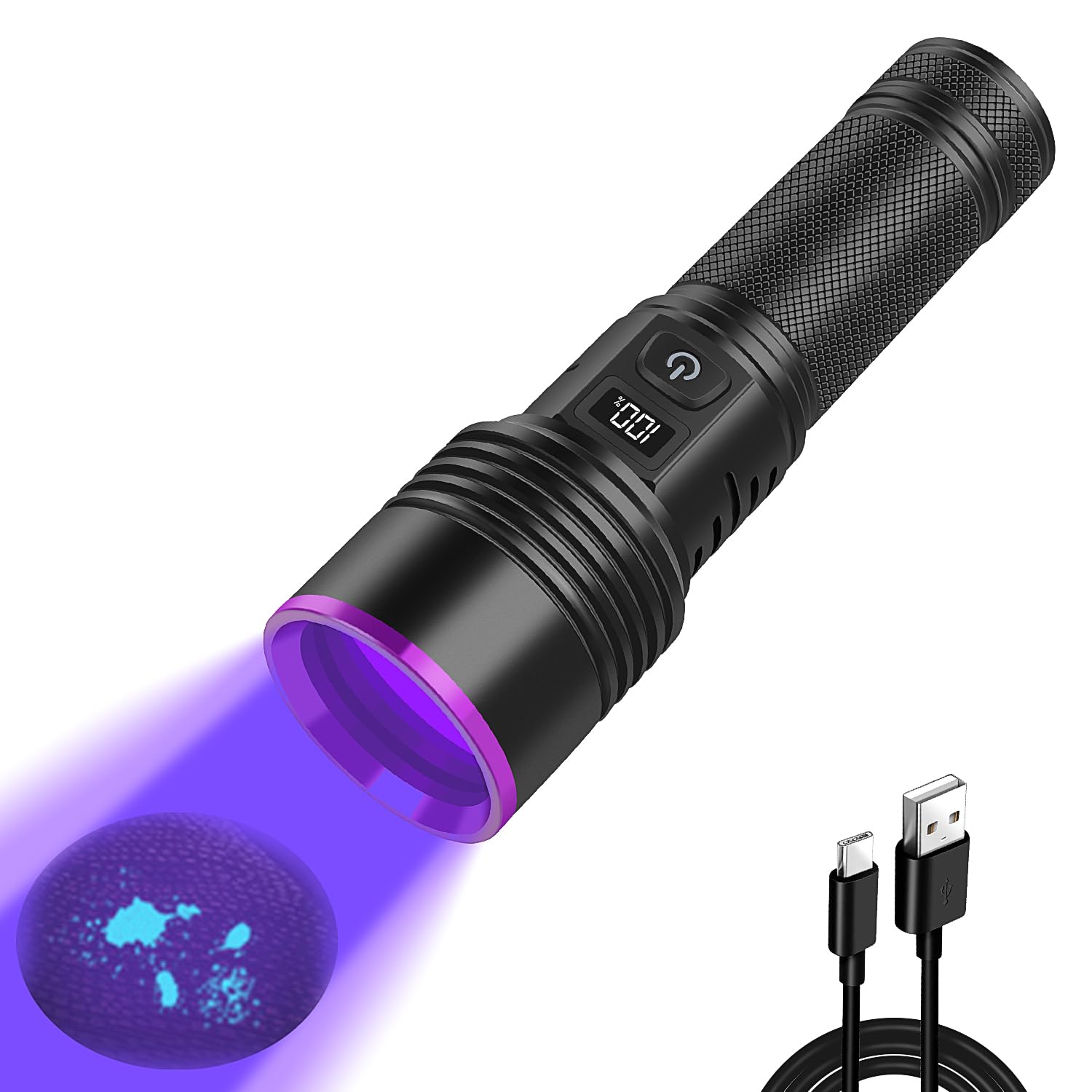 365nm 30W Black Light with Stepless Dimming, UV Light with Power Indicator, USB Rechargeable, UV Light for Resin, Pet Urine Detection,
365nm 30W Black Light with Stepless Dimming, UV Light with Power Indicator, USB Rechargeable, UV Light for Resin, Pet Urine Detection,