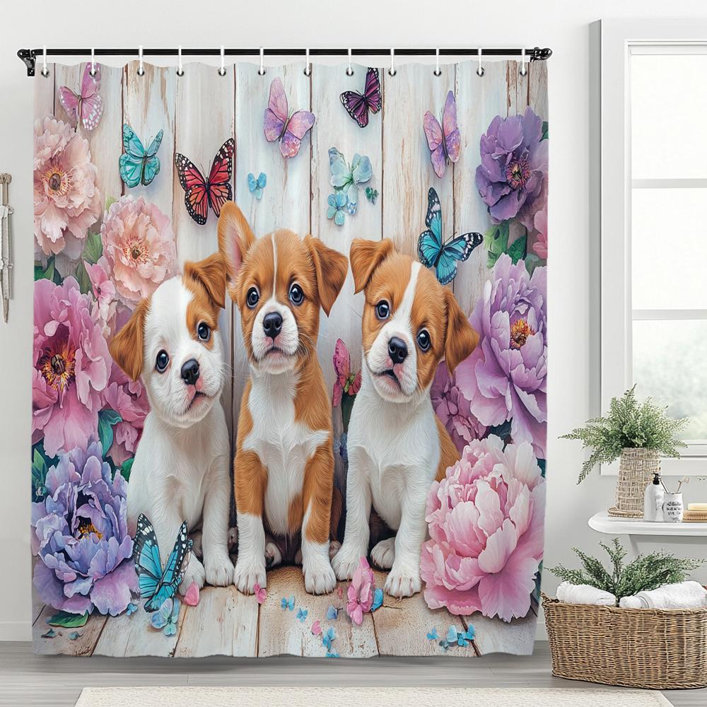 3D Printed Cute Puppies Shower Curtain Lovely Cartoon Animal Bathroom Decorative Curtain, Printed Home Curtain with 12 Hooks 90x180cm-35x70in
3D Printed Cute Puppies Shower Curtain Lovely Cartoon Animal Bathroom Decorative Curtain, Printed Home Curtain with 12 Hooks 90x180cm-35x70in