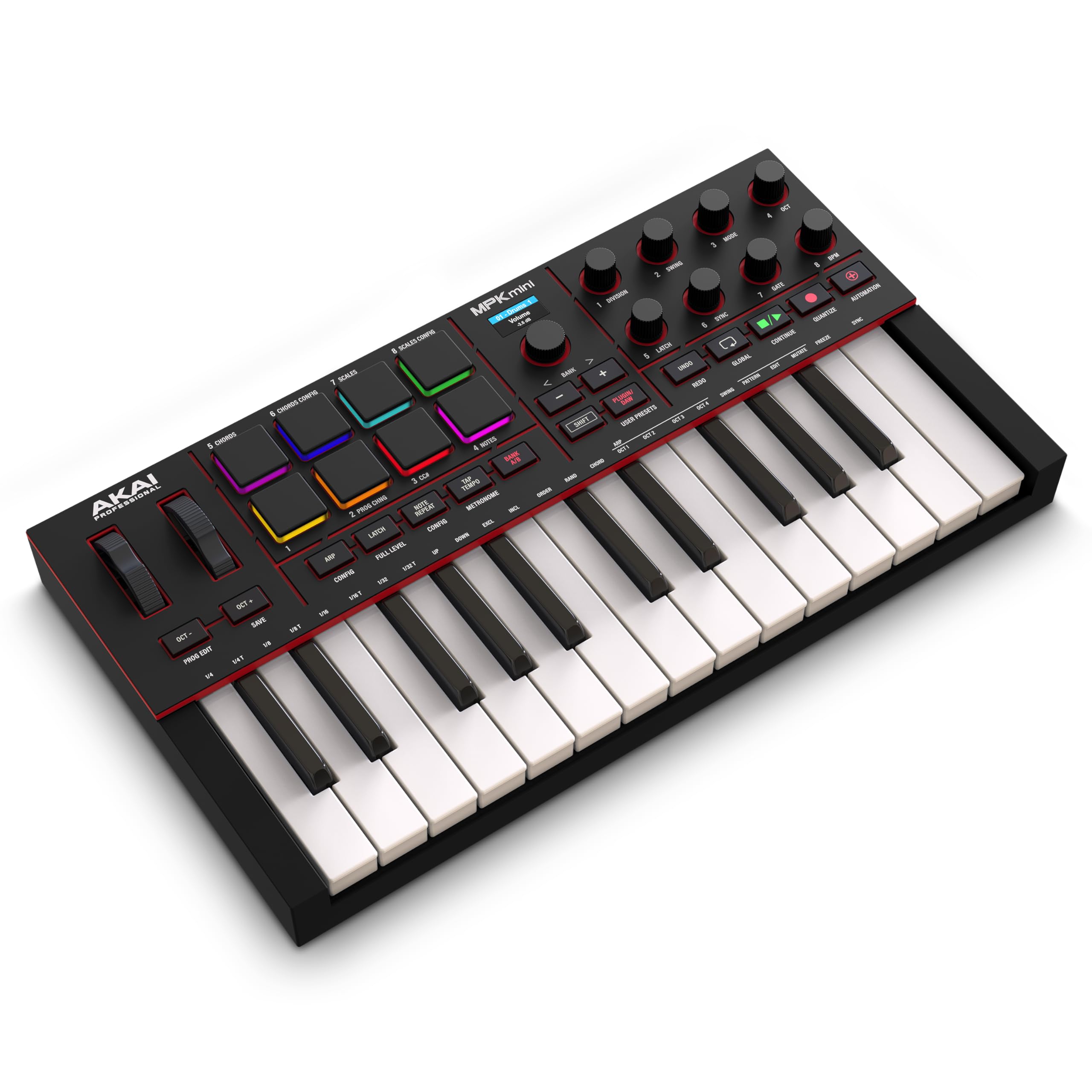 Akai Professional MPK Mini IV MIDI-клавиатурный контроллер для начинающих и музыкальных продюсеров MPC драм-пэды с модуляцией высоты тона и для музыкального производства чёрный
Akai Professional MPK Mini IV MIDI-клавиатурный контроллер для начинающих и музыкальных продюсеров MPC драм-пэды с модуляцией высоты тона и для музыкального производства чёрный