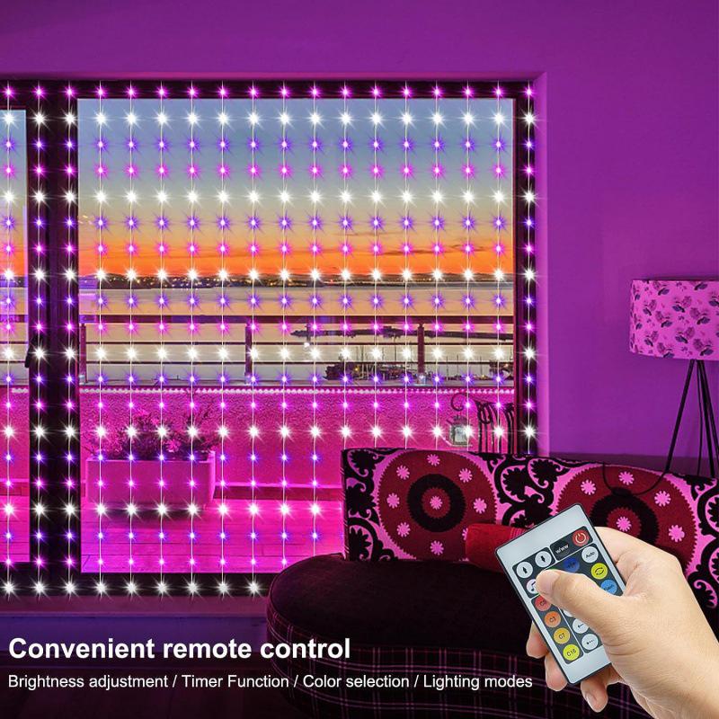 Smart LED RGB Curtain Lights with Leather Cord for Christmas & Weddings Bluetooth APP 300D (3m*2m) 15 strings
Smart LED RGB Curtain Lights with Leather Cord for Christmas & Weddings Bluetooth APP 300D (3m*2m) 15 strings