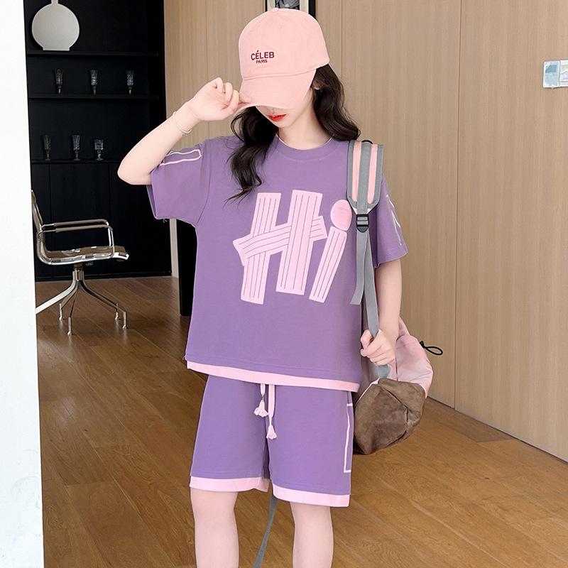 Girls Sporty Chic Two-Piece Set - Summer 2024 Short-Sleeve Casual Outfit for Big Girls 130cm (Height 115-125cm)
Girls Sporty Chic Two-Piece Set - Summer 2024 Short-Sleeve Casual Outfit for Big Girls 130cm (Height 115-125cm)