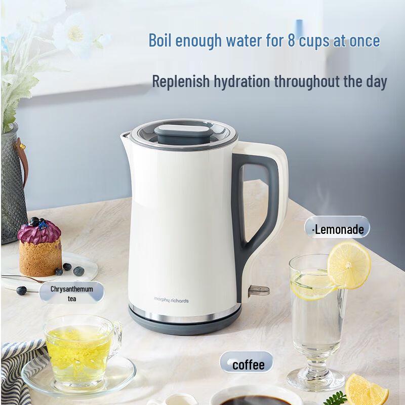 Mofei Silent Electric Kettle, Double-Layer Anti-Scald with Seamless Inner Liner 304 MR6072 211*150*250mm білий
Mofei Silent Electric Kettle, Double-Layer Anti-Scald with Seamless Inner Liner 304 MR6072 211*150*250mm білий