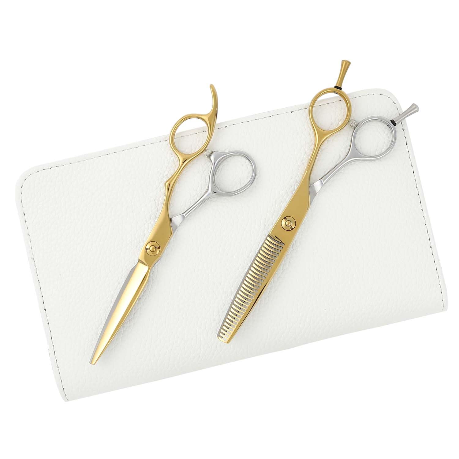 DEEDS Forged Finish Professional Gold Titanium x Silver Bicolor 3D Handle Sword Scissors Glasses Handle Thinning Set thinning rate GTZ Japanese
DEEDS Forged Finish Professional Gold Titanium x Silver Bicolor 3D Handle Sword Scissors Glasses Handle Thinning Set thinning rate GTZ Japanese