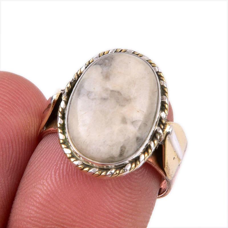 Natural Jasper Gemstone 925 Solid Sterling Silver Jewelry Two Tone Ring S.7 e4T12
Natural Jasper Gemstone 925 Solid Sterling Silver Jewelry Two Tone Ring S.7 e4T12
