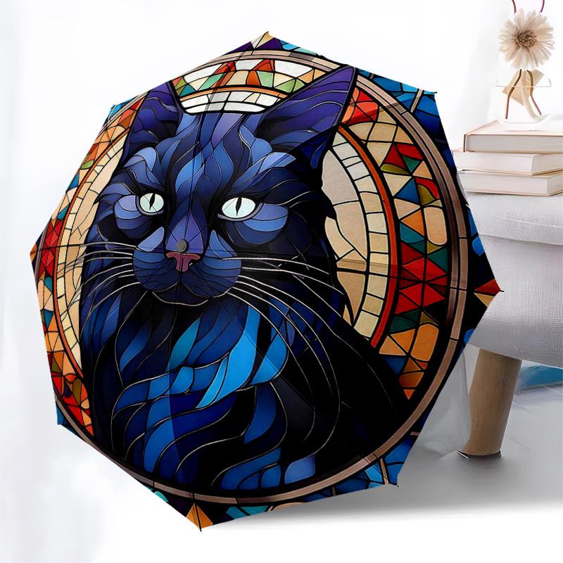 1pc Stained Glass Cat Design Automatic Folding Umbrella - Portable 3-Fold Design, 8-Bone Iron Frame Outdoor Umbrella, Perfect Gift for Fans, Travelers
1pc Stained Glass Cat Design Automatic Folding Umbrella - Portable 3-Fold Design, 8-Bone Iron Frame Outdoor Umbrella, Perfect Gift for Fans, Travelers
