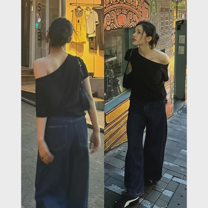 Casual One-Shoulder T-Shirt - Celebrity Style, Loose Fit, Short Sleeve Extra Large темно-серого
Casual One-Shoulder T-Shirt - Celebrity Style, Loose Fit, Short Sleeve Extra Large темно-серого