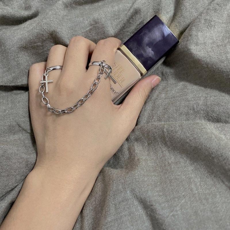 Punk Geometric Silver Color Chain Wrist Rings For Women Men Charm Hip Hop Chain Open Rings Set Couple Fashion Jewelry Adjustable
Punk Geometric Silver Color Chain Wrist Rings For Women Men Charm Hip Hop Chain Open Rings Set Couple Fashion Jewelry Adjustable