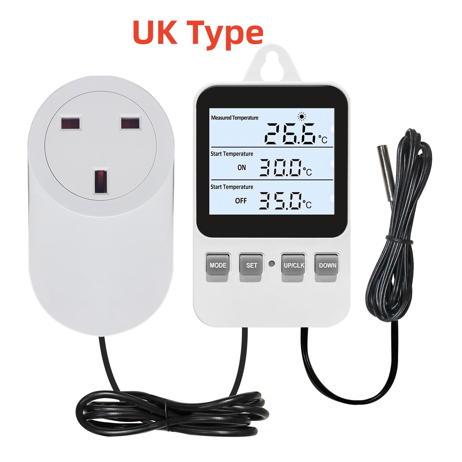Ketotek Цифровий термостат Час Контролер температури Гніздо Термостат Вихід Обігрів Охолодження ЄС/Великобританія/США Вилка з підсвічуванням
Ketotek Цифровий термостат Час Контролер температури Гніздо Термостат Вихід Обігрів Охолодження ЄС/Великобританія/США Вилка з підсвічуванням