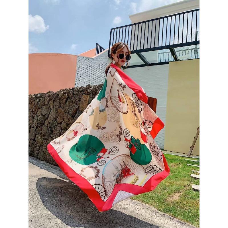 Шелковый шарф для лета, тонкий, женский, супербольшой, многофункциональный и универсальный, декоративный, пляжный, солнцезащитный, большой, шаль, пляжное полотенце 130*190cm
Шелковый шарф для лета, тонкий, женский, супербольшой, многофункциональный и универсальный, декоративный, пляжный, солнцезащитный, большой, шаль, пляжное полотенце 130*190cm