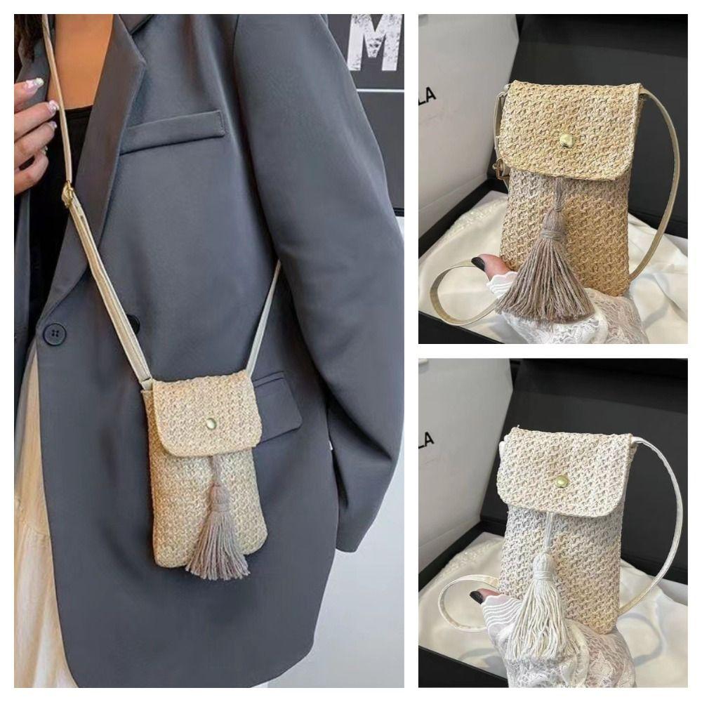 Elegant Woman Phone Pouch Long Tassel Crossbody Bucket Bag Casual Woven Beach Bag Female хакі
Elegant Woman Phone Pouch Long Tassel Crossbody Bucket Bag Casual Woven Beach Bag Female хакі