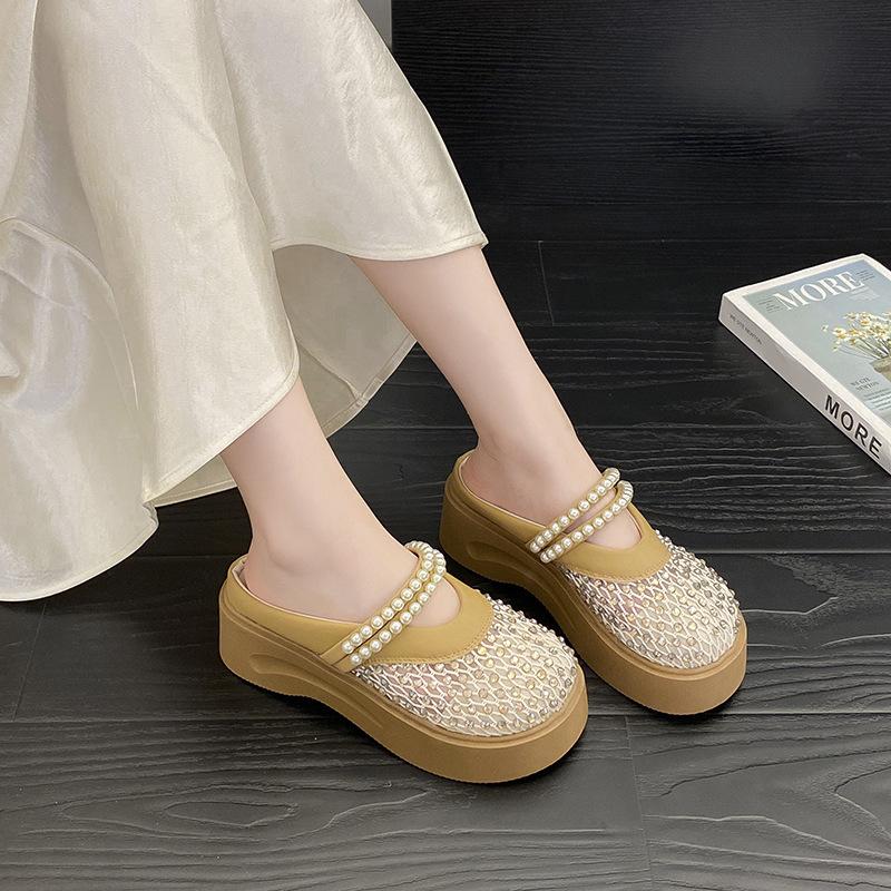 Thick-bottomed mesh breathable Mary Jane cool slippers women s 2025 summer pearl baotou half slippers 40 хакі
Thick-bottomed mesh breathable Mary Jane cool slippers women s 2025 summer pearl baotou half slippers 40 хакі