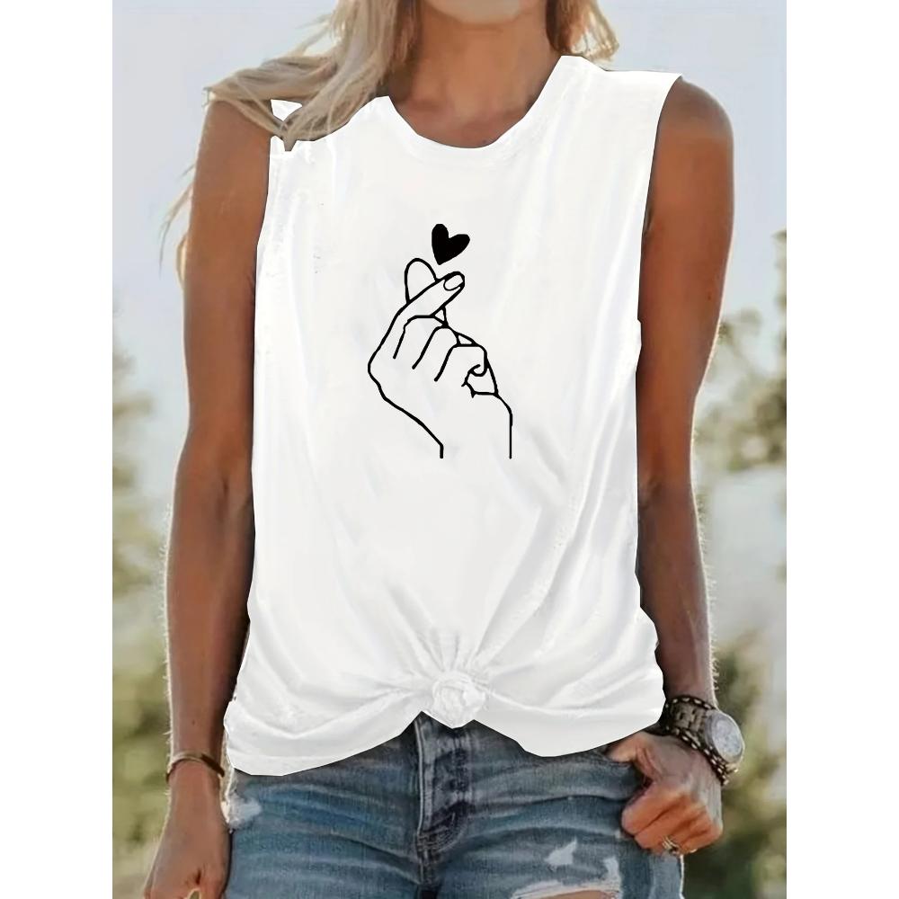 Женская футболка без рукавов с круглым вырезом, удобная, дышащая, повседневная, свободного размера, принт в виде руки, сердца, жеста, лето 5XL
Женская футболка без рукавов с круглым вырезом, удобная, дышащая, повседневная, свободного размера, принт в виде руки, сердца, жеста, лето 5XL