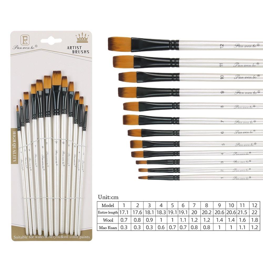 12 шт. Кисти для рисования акварелью из нейлона с заостренной, круглой и плоской головкой, нарисованные вручную, подарок Flat head
12 шт. Кисти для рисования акварелью из нейлона с заостренной, круглой и плоской головкой, нарисованные вручную, подарок Flat head