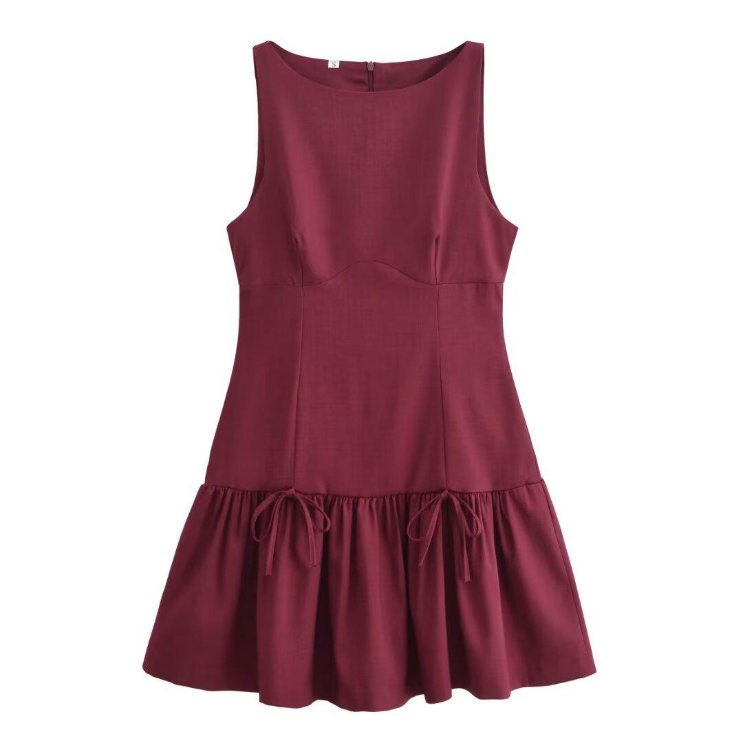 Autumn 2026 Fashion: Sleeveless Bow Dress with Round Neck for Women Small
Autumn 2026 Fashion: Sleeveless Bow Dress with Round Neck for Women Small