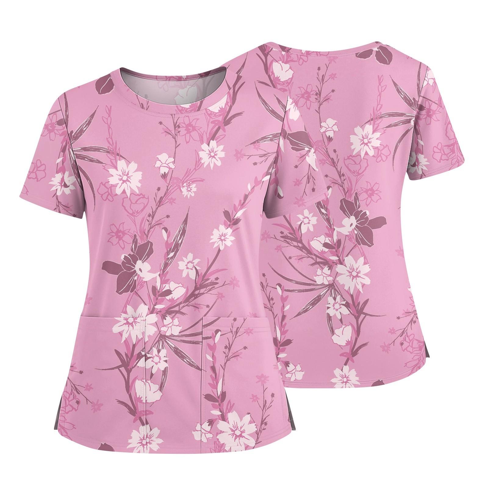 Women s Fashionable Printed Round Neck Pocket Short Sleeved Shirt With Slit Hem Uniform And Worker s Top XXXXL рожевий
Women s Fashionable Printed Round Neck Pocket Short Sleeved Shirt With Slit Hem Uniform And Worker s Top XXXXL рожевий