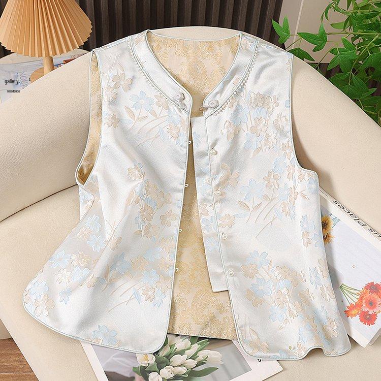 Luoyingjian Double-Sided Beaded Vest - Spring/Autumn Chinese Style Round Neck for Women XL 90-110cm синий
Luoyingjian Double-Sided Beaded Vest - Spring/Autumn Chinese Style Round Neck for Women XL 90-110cm синий