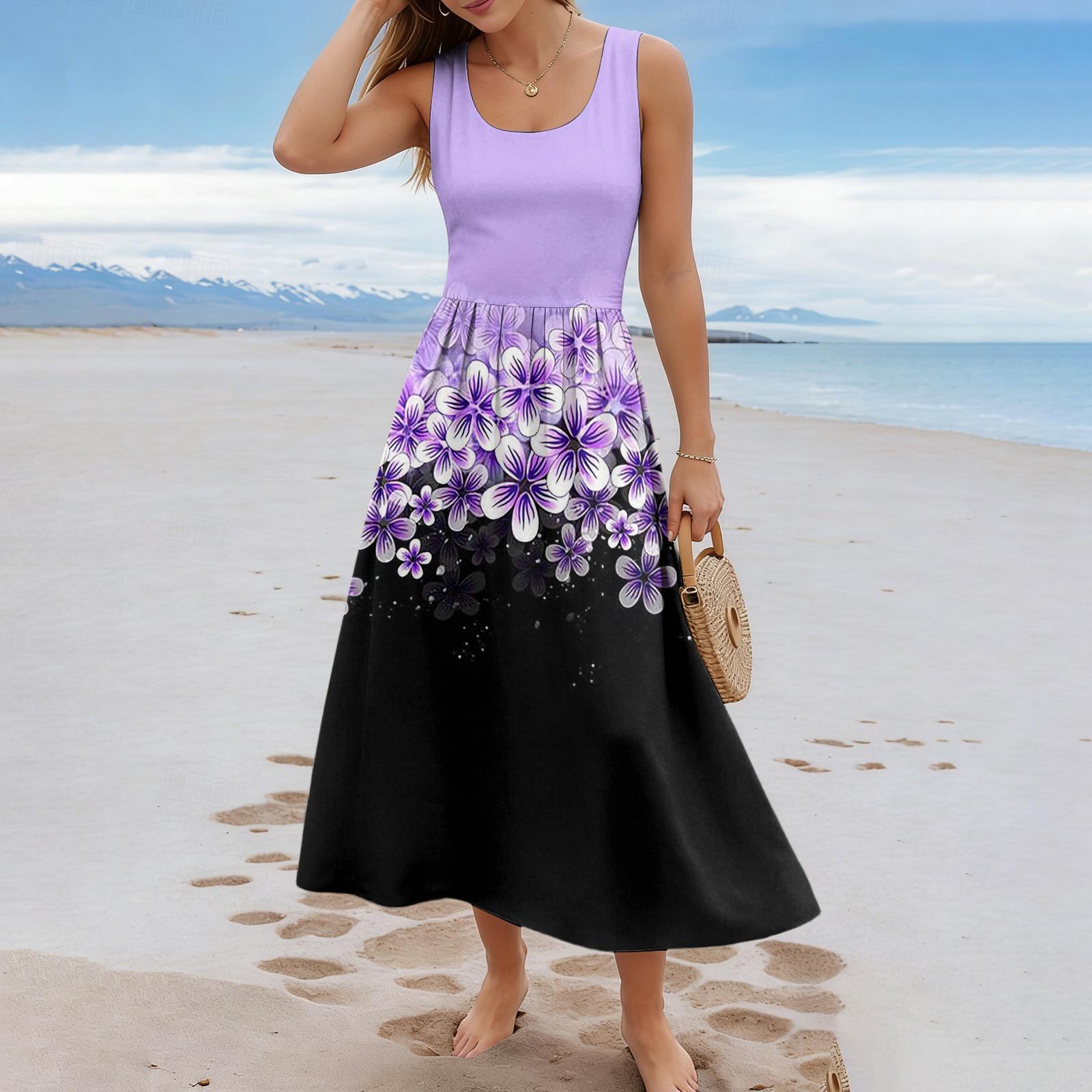 Sleeveless A Line Midi Dress with Scoop Neck and Large Floral Print Casual Relaxed Fit Lightweight Sundress for Women XL фиолетовый
Sleeveless A Line Midi Dress with Scoop Neck and Large Floral Print Casual Relaxed Fit Lightweight Sundress for Women XL фиолетовый