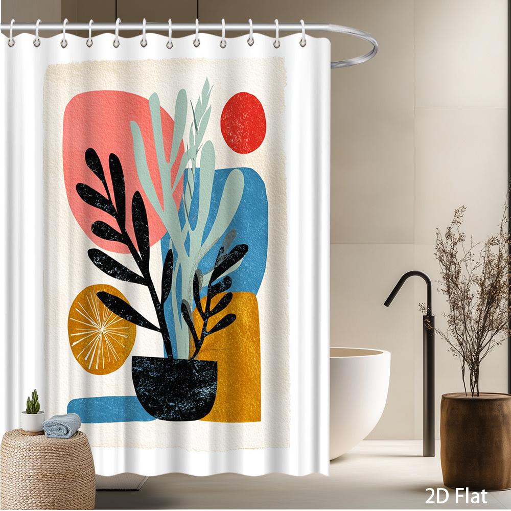 Abstract Plant & Shape Shower Curtain – Colorful Botanical Art, 2D Flat, Machine Washable, Includes Hooks, Multi-Size W60H190(CM)-1 Pcs
Abstract Plant & Shape Shower Curtain – Colorful Botanical Art, 2D Flat, Machine Washable, Includes Hooks, Multi-Size W60H190(CM)-1 Pcs