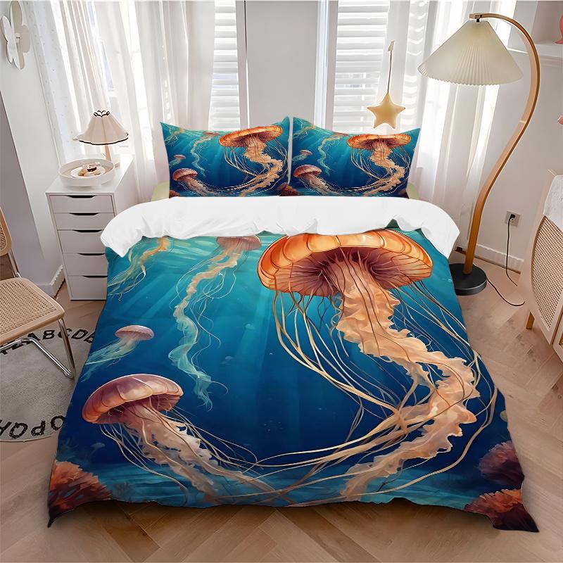 3pcs Jellyfish Comforter Set, Includes One Quilt Cover and Two Pillowcases (No Core), Polyester Fabric, Anime Cartoon Design 135x200cm
3pcs Jellyfish Comforter Set, Includes One Quilt Cover and Two Pillowcases (No Core), Polyester Fabric, Anime Cartoon Design 135x200cm