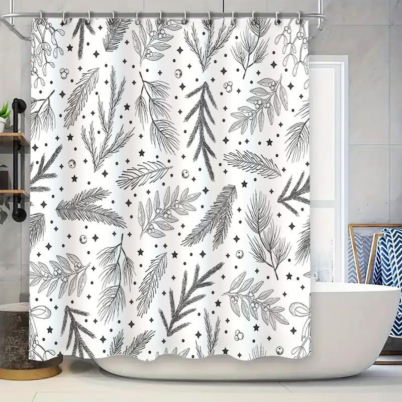 Vintage Black White Pine Branches Shower Curtain Set For Bathroom Decor 3D Printed Waterproof Fabric Shower Curtains In Various W60H190(CM)-1 Pcs
Vintage Black White Pine Branches Shower Curtain Set For Bathroom Decor 3D Printed Waterproof Fabric Shower Curtains In Various W60H190(CM)-1 Pcs