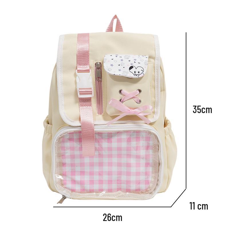 Аниме Ита-Сумка Большой Вместимости - Рюкзак в Японском Стиле с Кнопками-Значками для Студентов и Девушек жёлтый