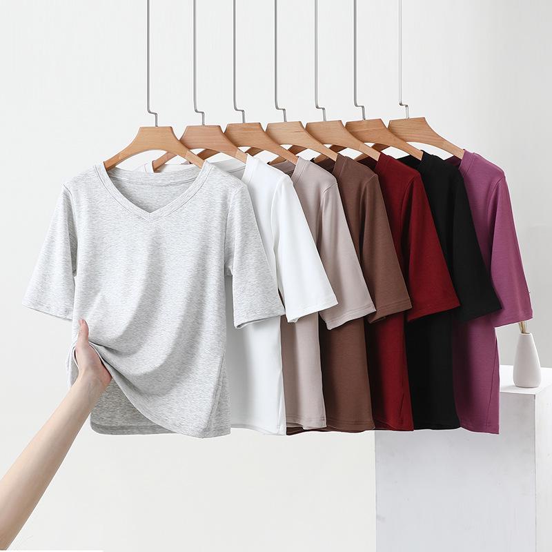 Women s V-Neck Mid-Sleeve Cotton T-Shirt - 2025 Spring/Summer Collection, Fitted Waist, Solid Color XL
Women s V-Neck Mid-Sleeve Cotton T-Shirt - 2025 Spring/Summer Collection, Fitted Waist, Solid Color XL