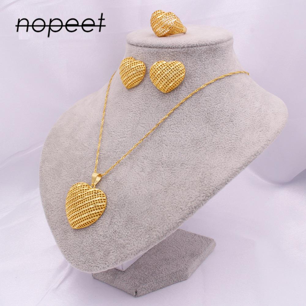 Nopeet Dubai Nils 24K комплект ювелирных изделий из двух частей Африканская индийская женщина свадебные украшения ожерелье серьги из двух частей 
Nopeet Dubai Nils 24K комплект ювелирных изделий из двух частей Африканская индийская женщина свадебные украшения ожерелье серьги из двух частей