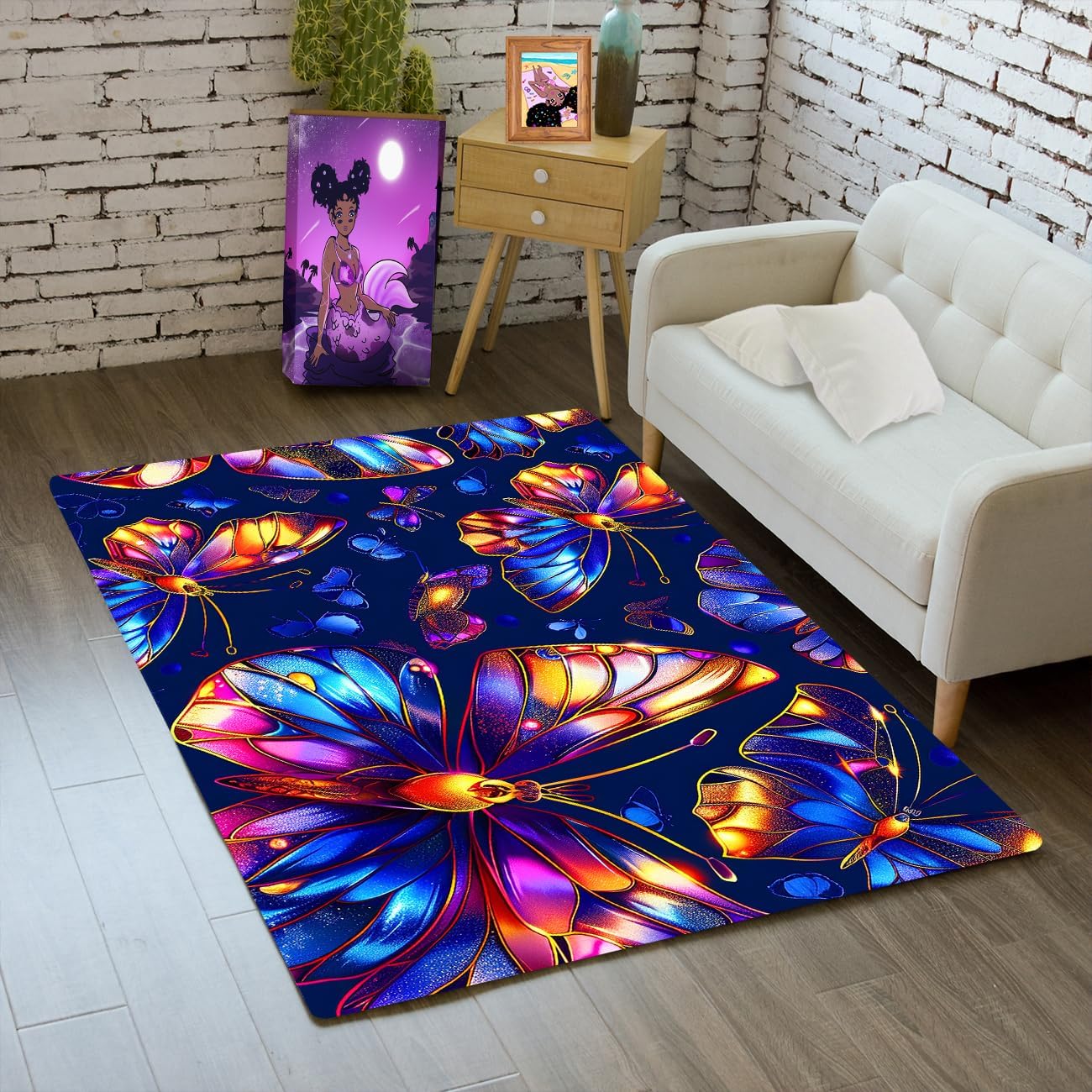 Butterfly Rug - Purple Butterfly Rugs for Girls Bedroom Purple Floral Rugs for Living Room Green Floral Carpet Floor Mats Indoor 60x90CM
Butterfly Rug - Purple Butterfly Rugs for Girls Bedroom Purple Floral Rugs for Living Room Green Floral Carpet Floor Mats Indoor 60x90CM