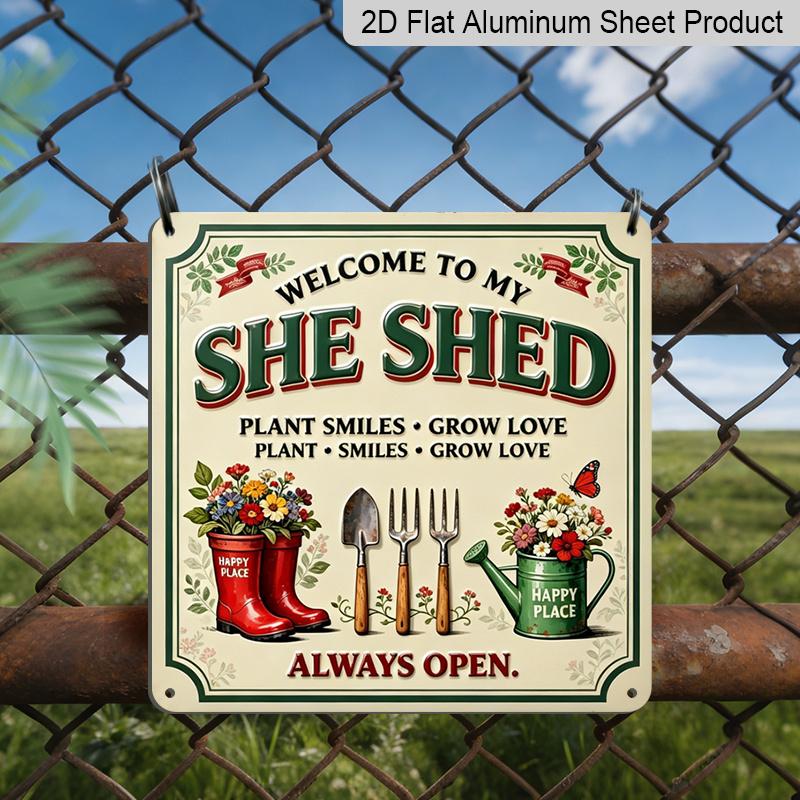 2D Flat - 1pc, Vintage Metal Aluminum Decorative Sign, Themed Around A Women S Gardening Shed, Retro Wall Decor, Suitable for Home Decoration in 20*20cm
2D Flat - 1pc, Vintage Metal Aluminum Decorative Sign, Themed Around A Women S Gardening Shed, Retro Wall Decor, Suitable for Home Decoration in 20*20cm
