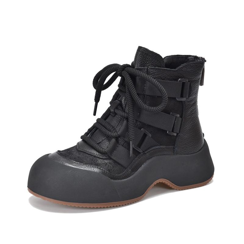 Жіночі короткі чоботи на шнурівці на товстій підошві з натуральної шкіри Johnature ручної роботи в стилі ретро 39 чорний
Жіночі короткі чоботи на шнурівці на товстій підошві з натуральної шкіри Johnature ручної роботи в стилі ретро 39 чорний