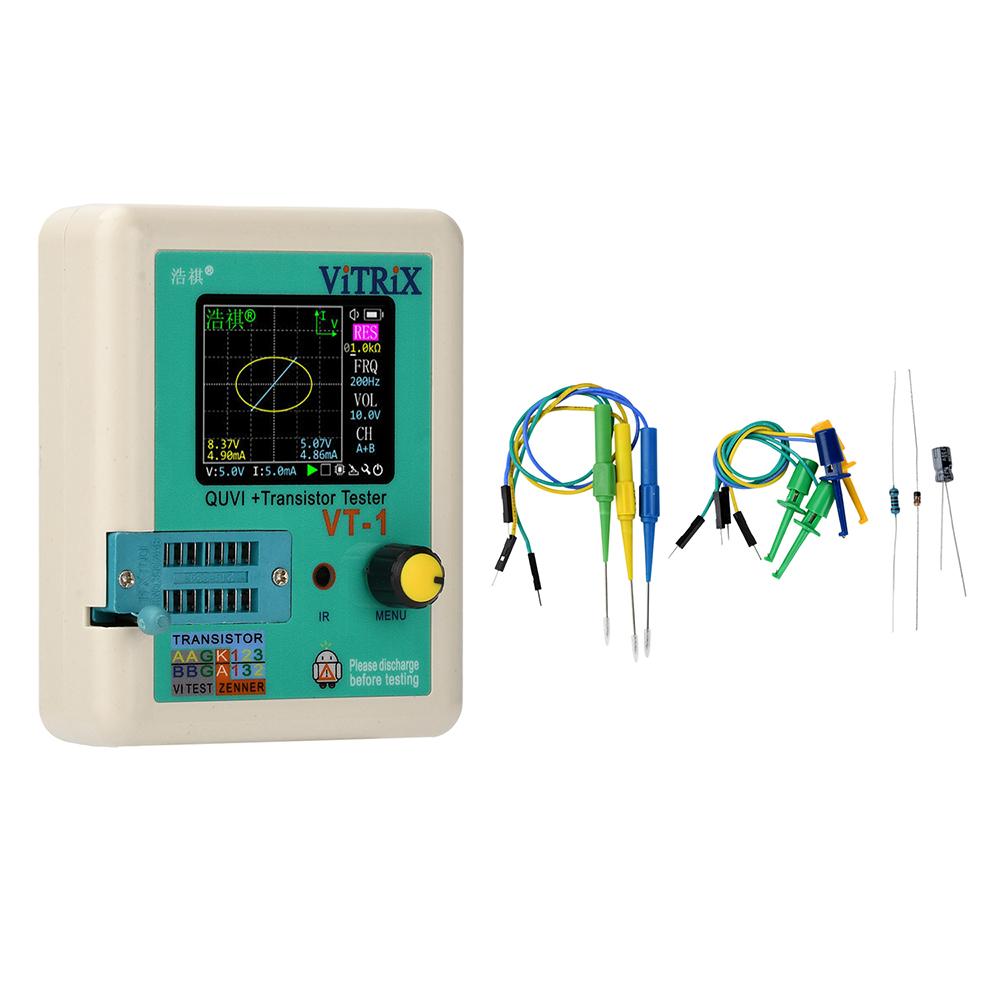 VT-1 160x128 TFT Multi-Function VI Curve Tester Portable Transistor Tester for Electronic Component Fault Diagnosis DC 0-12V
VT-1 160x128 TFT Multi-Function VI Curve Tester Portable Transistor Tester for Electronic Component Fault Diagnosis DC 0-12V