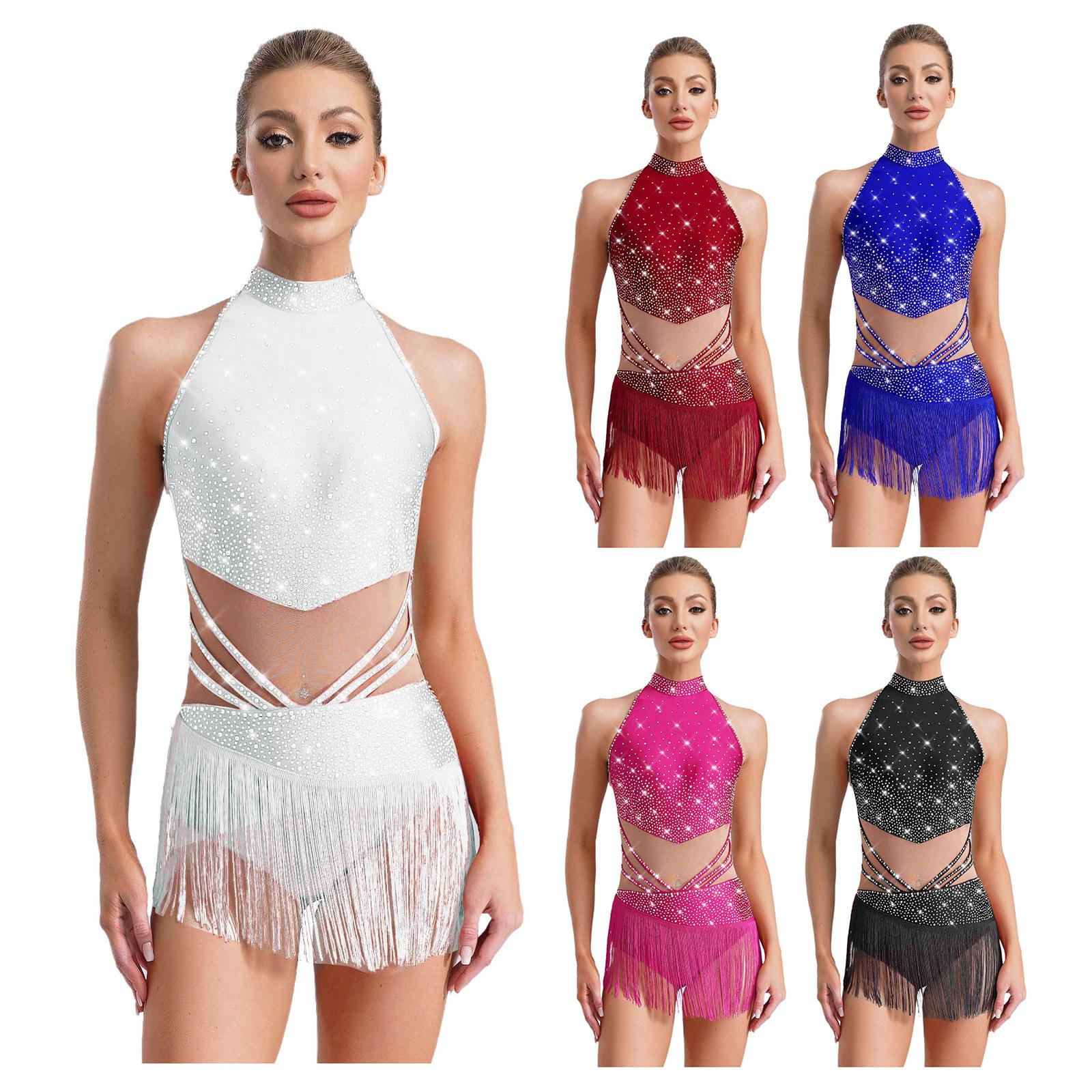 Women Sleeveless Rhinestones Mesh Tassels Figure Skating Leotard Dress Latin Jazz Dance Samba Gymnastics Performance Costume XS чорний
Women Sleeveless Rhinestones Mesh Tassels Figure Skating Leotard Dress Latin Jazz Dance Samba Gymnastics Performance Costume XS чорний