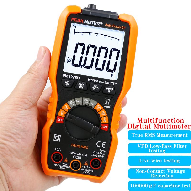 PEAKMETER PM8225D Electrician Multimeter Universal High-Precision Digital Display Smart Burn-Proof Household Electric Meter
PEAKMETER PM8225D Electrician Multimeter Universal High-Precision Digital Display Smart Burn-Proof Household Electric Meter