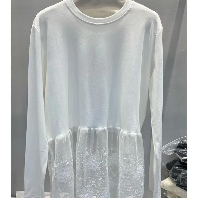 Футболка средней длины с многослойной вставкой из кружева, новая осенне-зимняя, кружевная с длинным рукавом, базовая XXXL белый
Футболка средней длины с многослойной вставкой из кружева, новая осенне-зимняя, кружевная с длинным рукавом, базовая XXXL белый