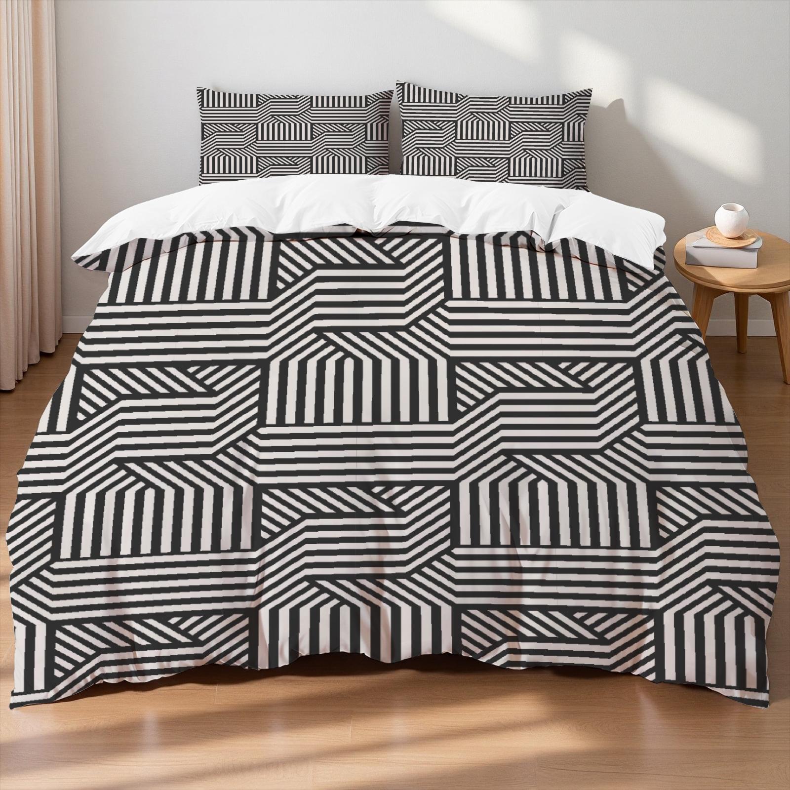 Nordic Bedding Sets Stripe Linear Art Black White Gifts 3pcs Single Twin Full Size Geometry Duvet Covers with 2 Pillowcases AU Queen(210x210cm)
Nordic Bedding Sets Stripe Linear Art Black White Gifts 3pcs Single Twin Full Size Geometry Duvet Covers with 2 Pillowcases AU Queen(210x210cm)