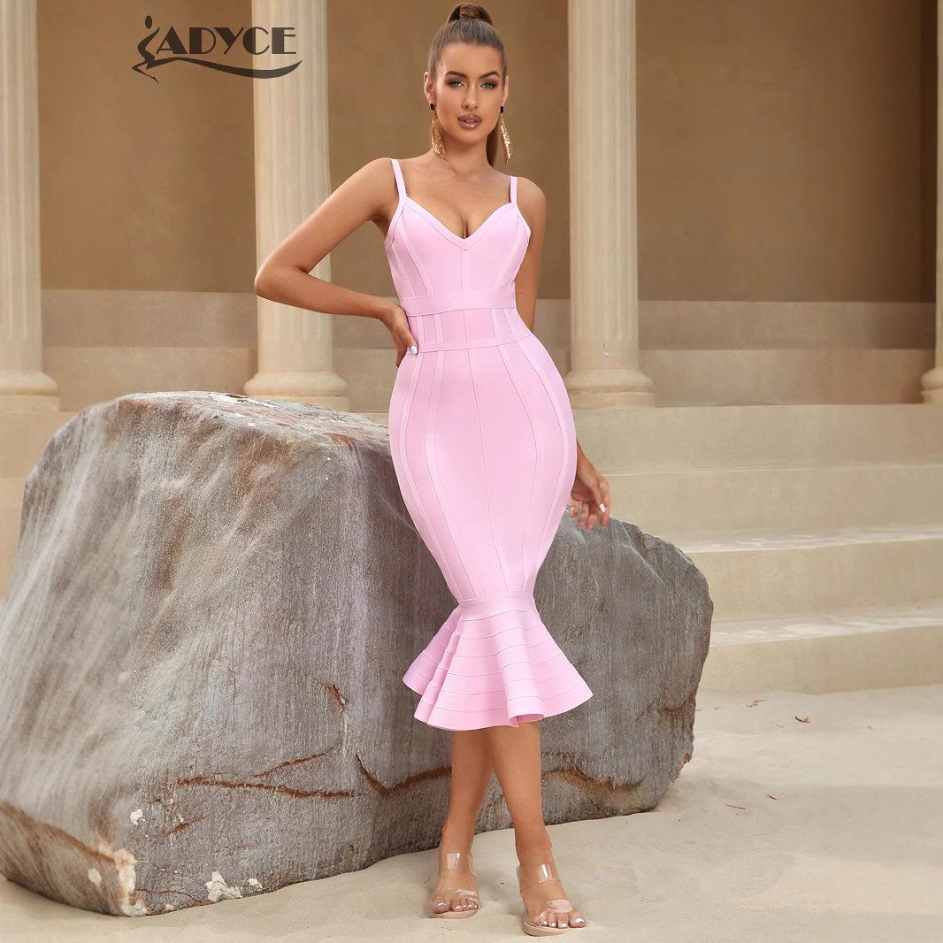 European & American Deep V Waist-Cinching Fishtail Bandage Dress for Weddings & Gatherings M рожевий
European & American Deep V Waist-Cinching Fishtail Bandage Dress for Weddings & Gatherings M рожевий
